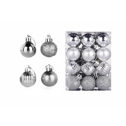 Weihnachtsbaum Ornament Set 24 Stück Keramik Gold Rot Rosa 6 cm 10