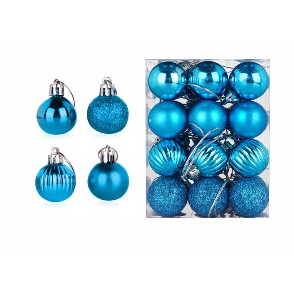 Weihnachtsbaum Ornament Set 24 Stück Keramik Gold Rot Rosa 6 cm 13