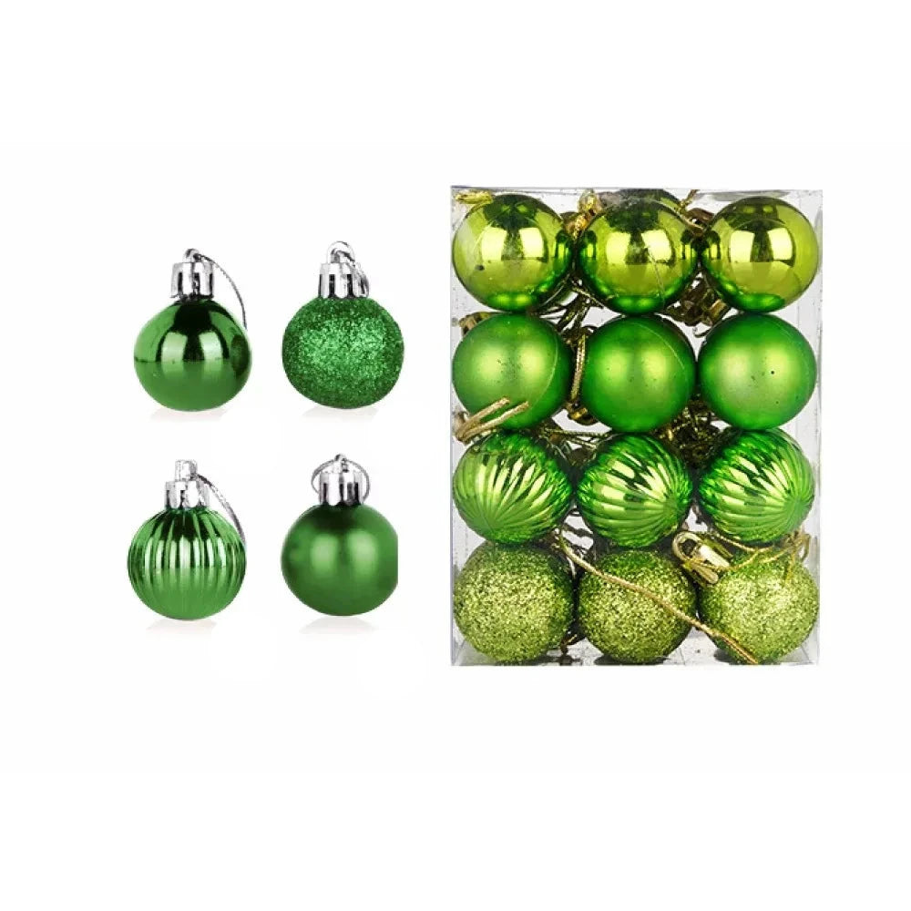 Weihnachtsbaum Ornament Set 24 Stück Keramik Gold Rot Rosa 6 cm 7