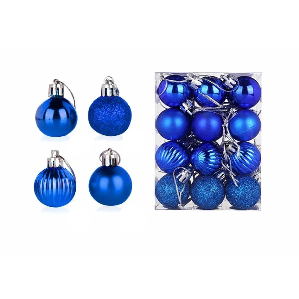 Weihnachtsbaum Ornament Set 24 Stück Keramik Gold Rot Rosa 6 cm 9