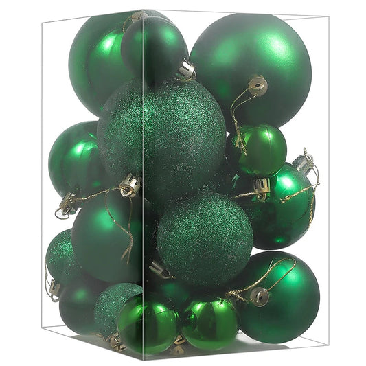 Weihnachtsbaum Ornamenten Set 24 Stück Bunte Dekorative Kugeln Kunststoff 0