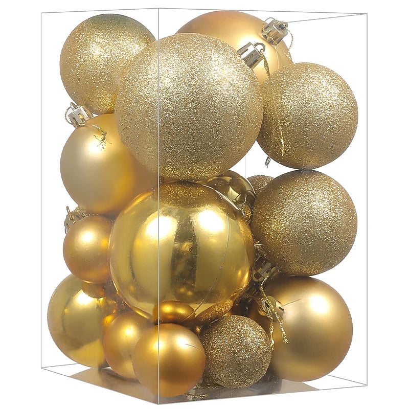 Weihnachtsbaum Ornamenten Set 24 Stück Bunte Dekorative Kugeln Kunststoff 10