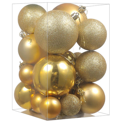 Weihnachtsbaum Ornamenten Set 24 Stück Bunte Dekorative Kugeln Kunststoff 10