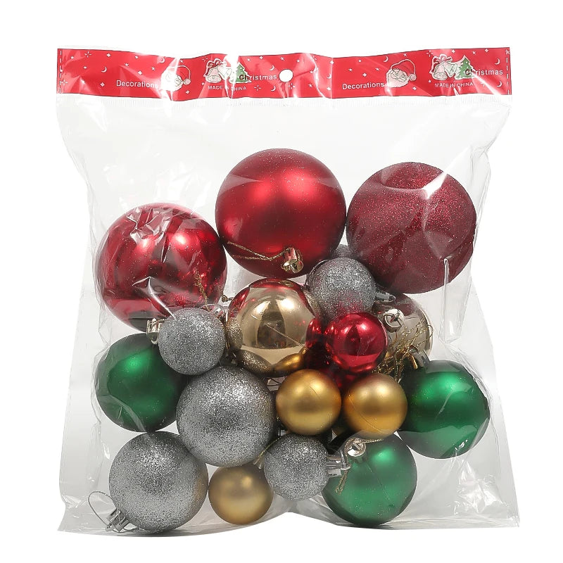 Weihnachtsbaum Ornamenten Set 24 Stück Bunte Dekorative Kugeln Kunststoff 11