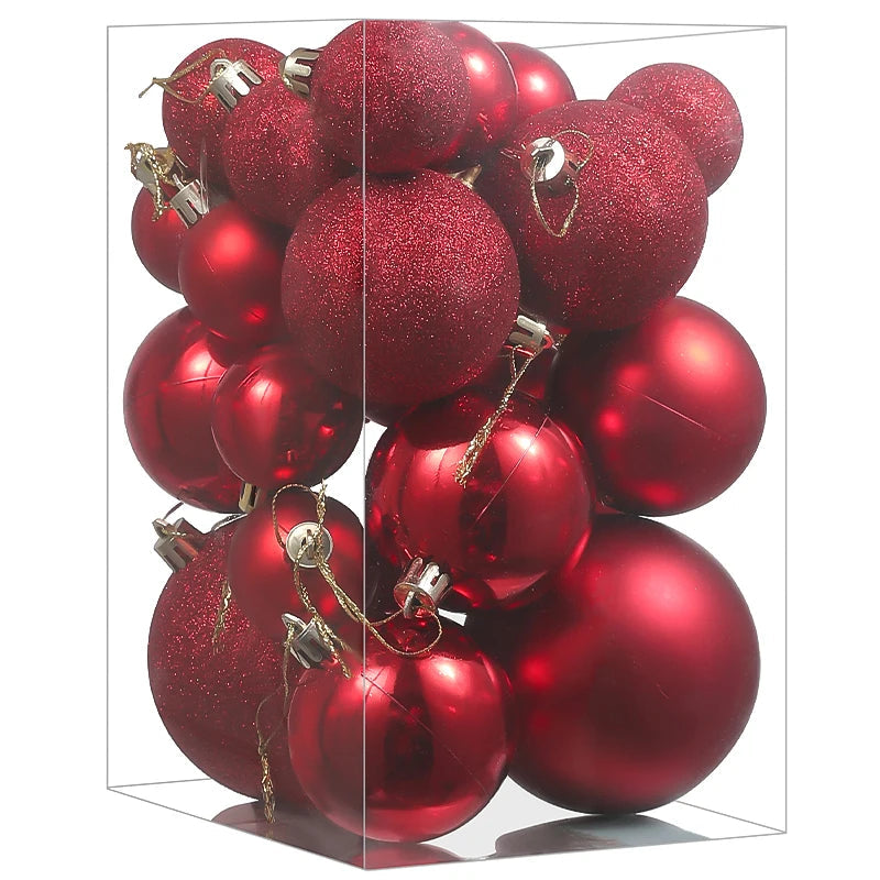 Weihnachtsbaum Ornamenten Set 24 Stück Bunte Dekorative Kugeln Kunststoff 12