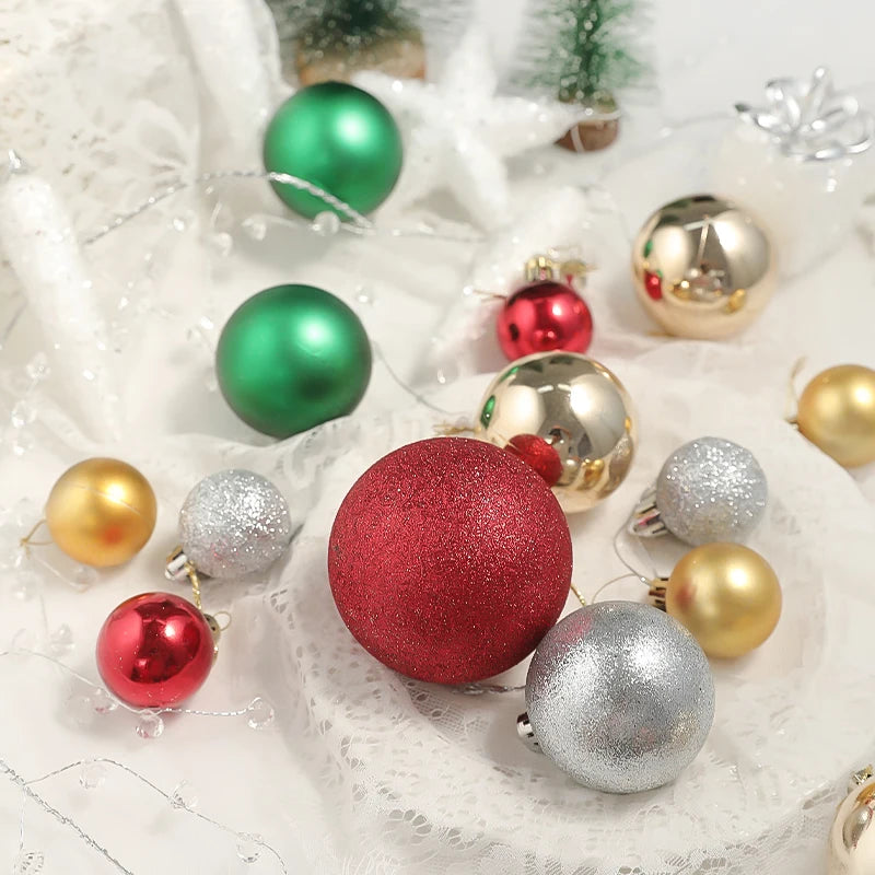 Weihnachtsbaum Ornamenten Set 24 Stück Bunte Dekorative Kugeln Kunststoff 2