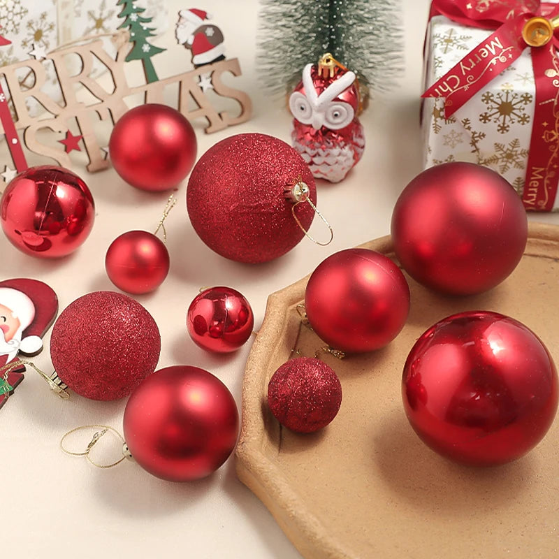 Weihnachtsbaum Ornamenten Set 24 Stück Bunte Dekorative Kugeln Kunststoff 3
