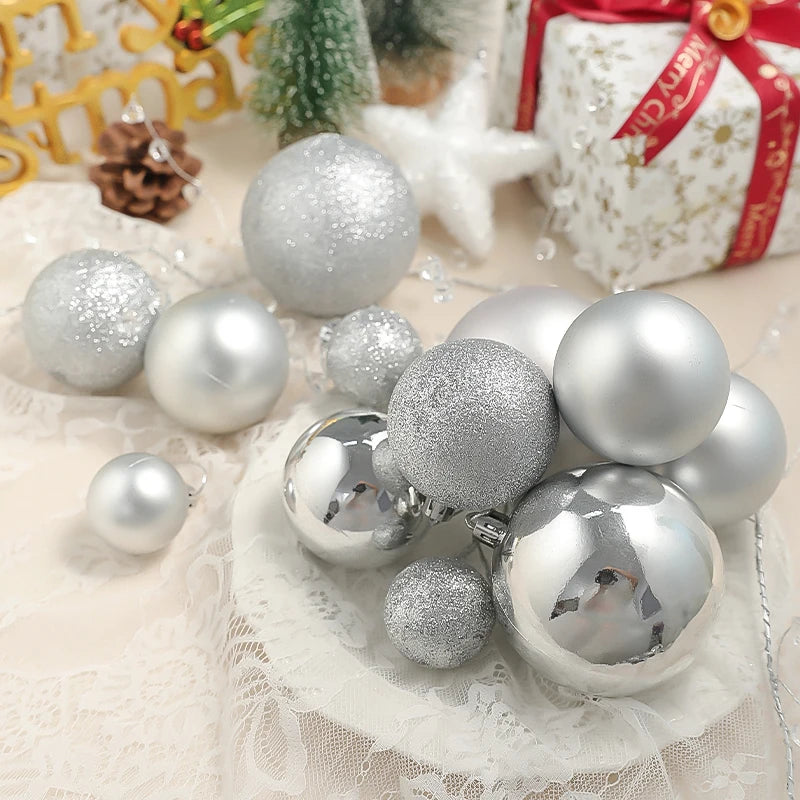 Weihnachtsbaum Ornamenten Set 24 Stück Bunte Dekorative Kugeln Kunststoff 4
