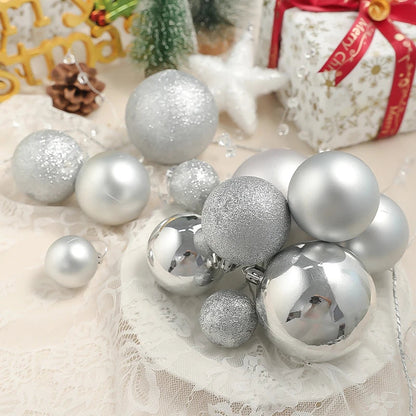Weihnachtsbaum Ornamenten Set 24 Stück Bunte Dekorative Kugeln Kunststoff 4