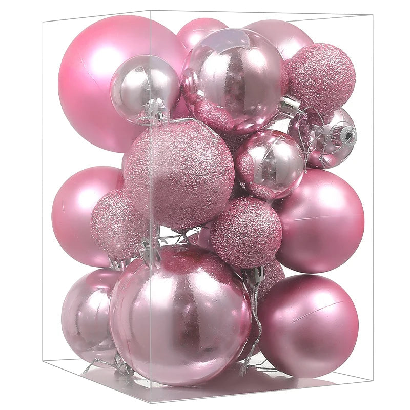 Weihnachtsbaum Ornamenten Set 24 Stück Bunte Dekorative Kugeln Kunststoff 6