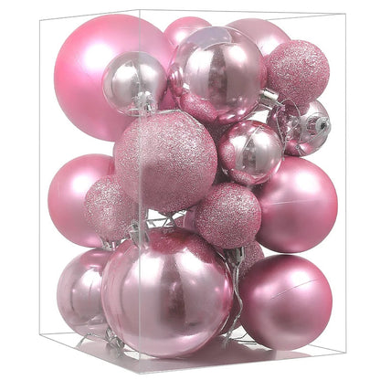 Weihnachtsbaum Ornamenten Set 24 Stück Bunte Dekorative Kugeln Kunststoff 6