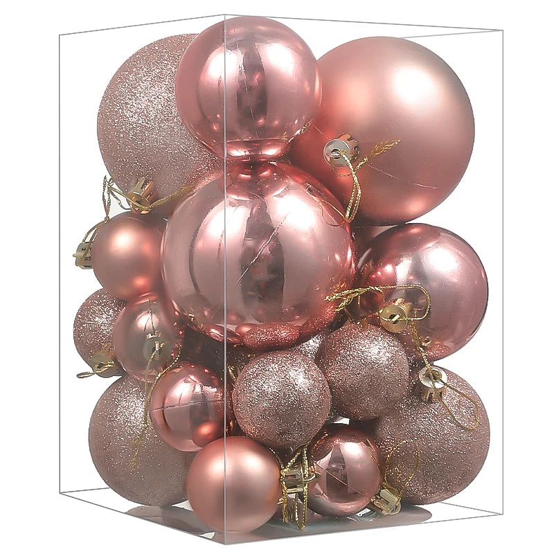 Weihnachtsbaum Ornamenten Set 24 Stück Bunte Dekorative Kugeln Kunststoff 7