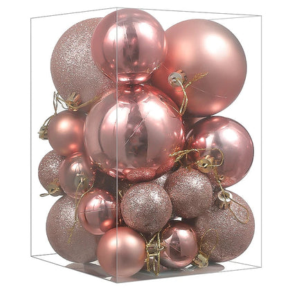 Weihnachtsbaum Ornamenten Set 24 Stück Bunte Dekorative Kugeln Kunststoff 7