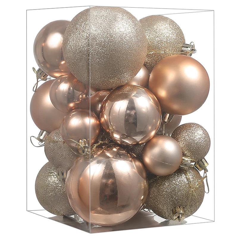 Weihnachtsbaum Ornamenten Set 24 Stück Bunte Dekorative Kugeln Kunststoff 8