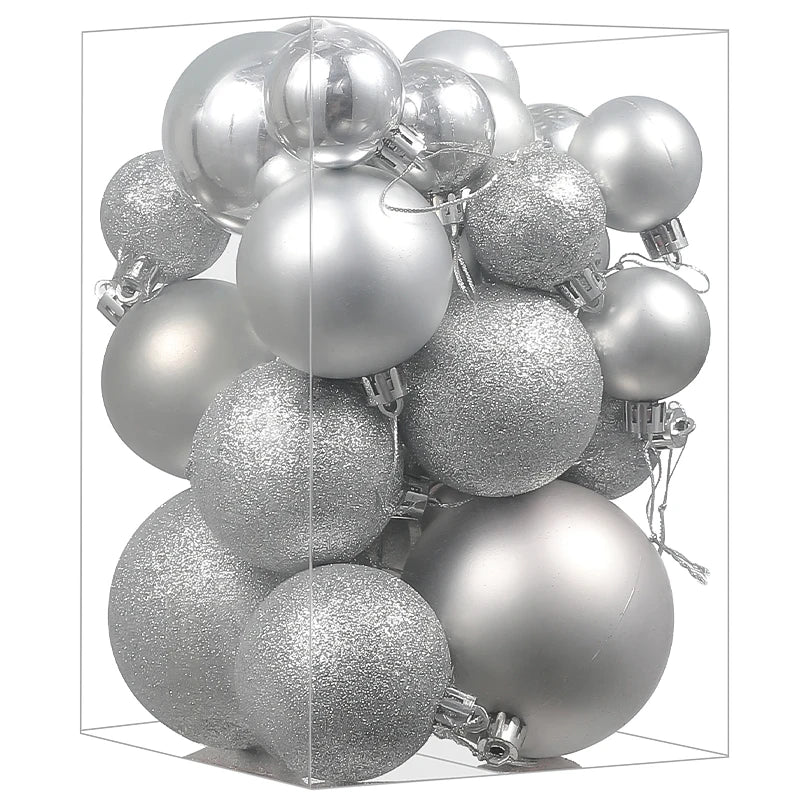 Weihnachtsbaum Ornamenten Set 24 Stück Bunte Dekorative Kugeln Kunststoff 9