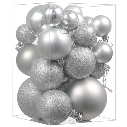 Weihnachtsbaum Ornamenten Set 24 Stück Bunte Dekorative Kugeln Kunststoff 9