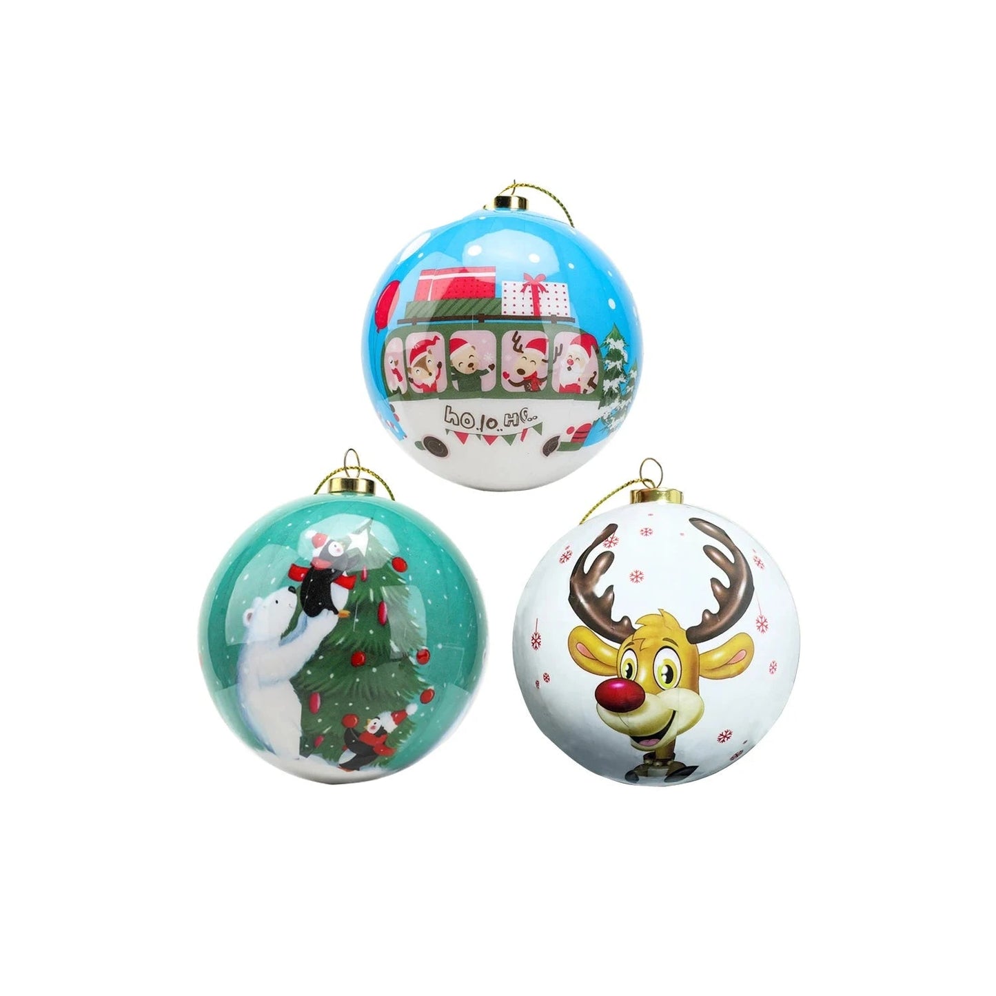 Weihnachtsbaum Ornamenten Set 3 Stück 8 cm Schaumstoff Elegantes Design 10