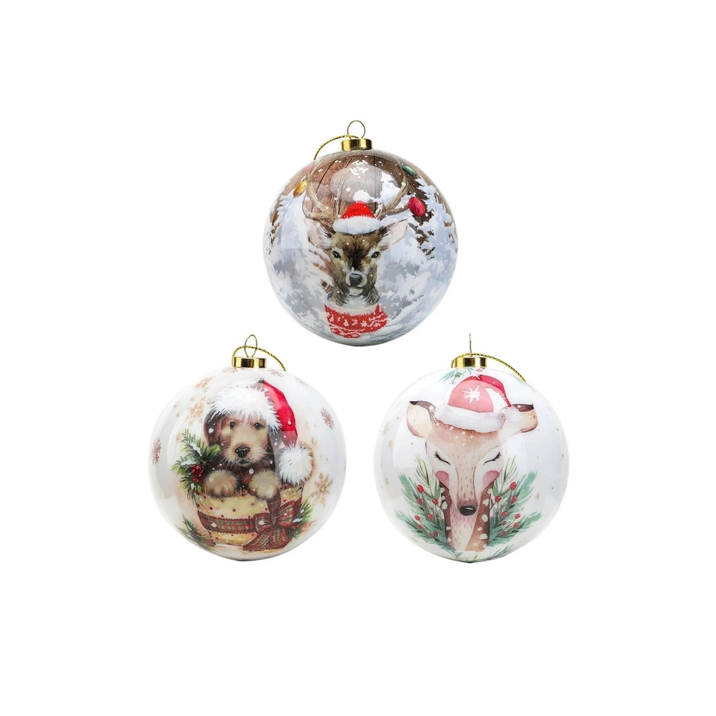 Weihnachtsbaum Ornamenten Set 3 Stück 8 cm Schaumstoff Elegantes Design 11