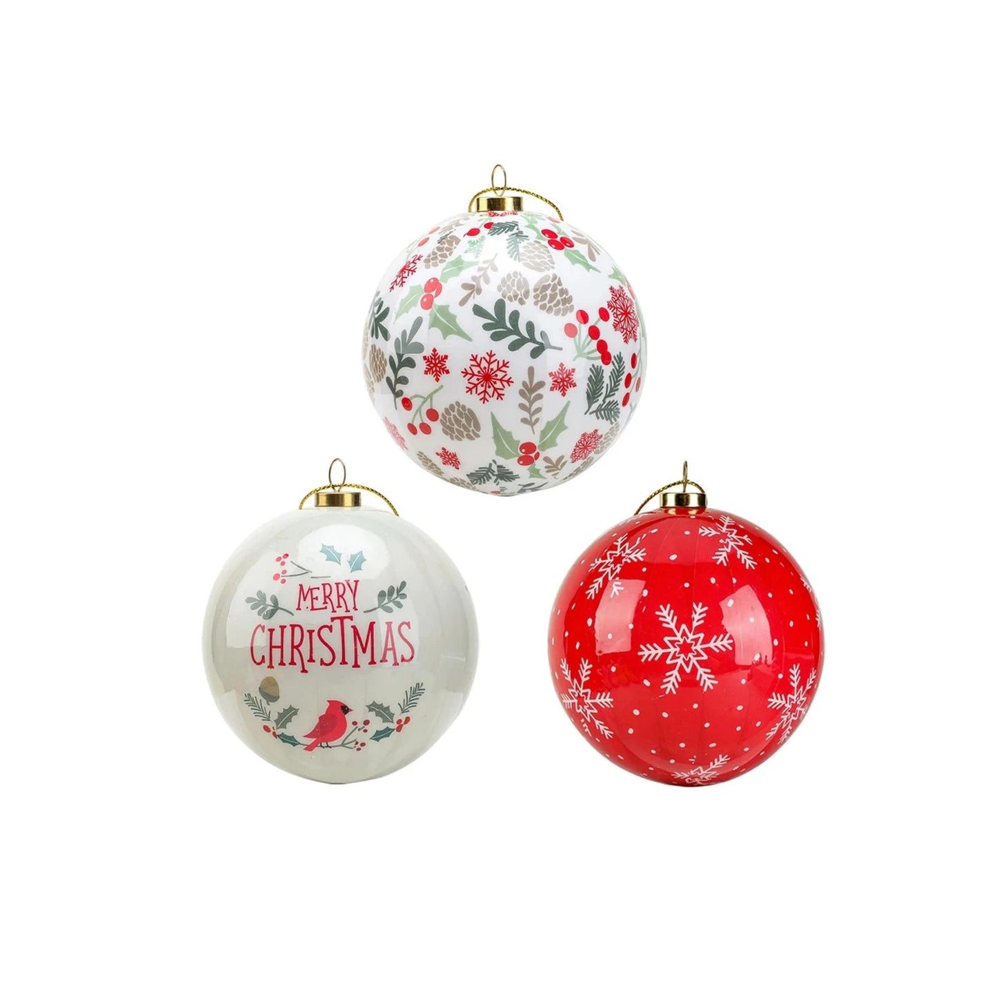 Weihnachtsbaum Ornamenten Set 3 Stück 8 cm Schaumstoff Elegantes Design 12