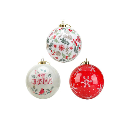 Weihnachtsbaum Ornamenten Set 3 Stück 8 cm Schaumstoff Elegantes Design 12