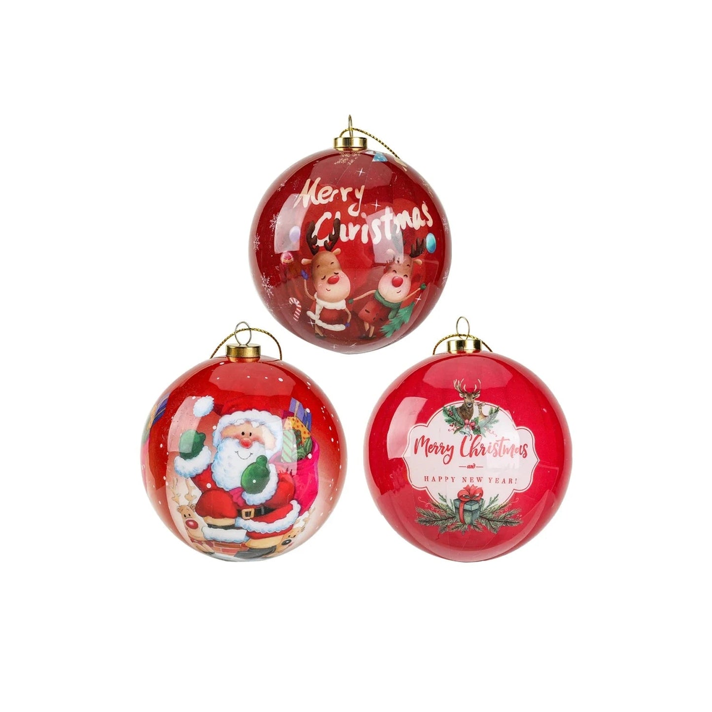 Weihnachtsbaum Ornamenten Set 3 Stück 8 cm Schaumstoff Elegantes Design 9