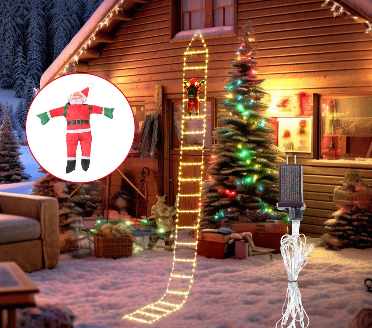 Weihnachtsbeleuchtung Außen 3 Meter Warmlicht PVC für Garten und Weihnachtsbaum 0