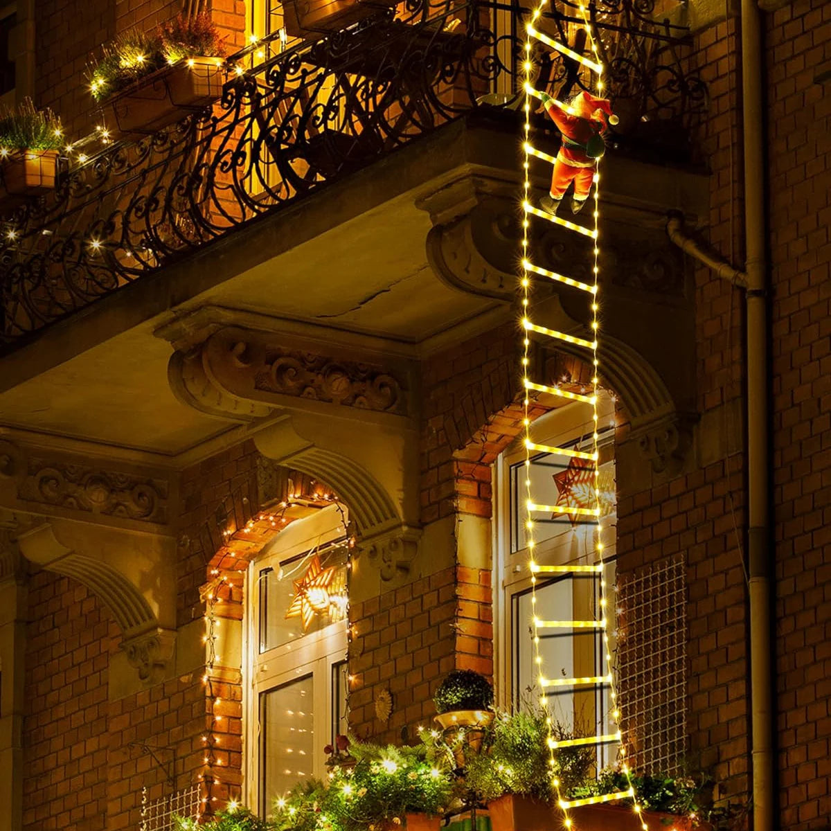 Weihnachtsbeleuchtung Außen 3 Meter Warmlicht PVC für Garten und Weihnachtsbaum 3