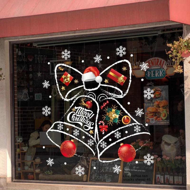 Weihnachtsdeko Fensteraufkleber aus PVC – Kreative Weihnachtsdekoration für Innen und Außen, Wiederverwendbar, 45 x 60 cm 1