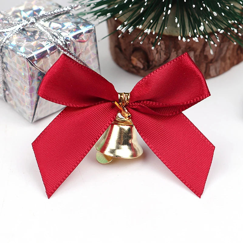 Weihnachtsdeko Schleifen Set mit Glocken aus Polyester, 10 Stück für elegante Weihnachtsdekoration 1