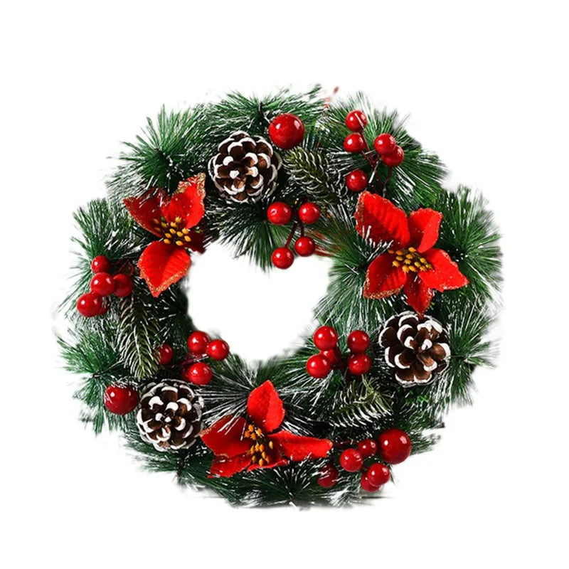 Weihnachtskranz Tür Exquisite PVC 32 cm Wetterfest Festliche Dekoration 2