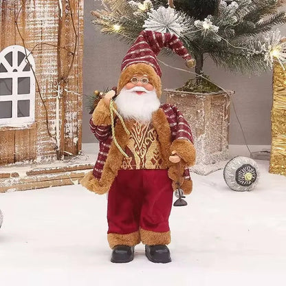 Weihnachtsmann Dekoration Mit Geschenktasche 32 cm Hochwertiger Stoff Weihnachtsdekoration 10