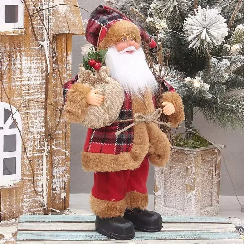 Weihnachtsmann Dekoration Mit Geschenktasche 32 cm Hochwertiger Stoff Weihnachtsdekoration 2