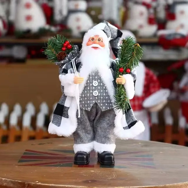 Weihnachtsmann Dekoration Mit Geschenktasche 32 cm Hochwertiger Stoff Weihnachtsdekoration 7