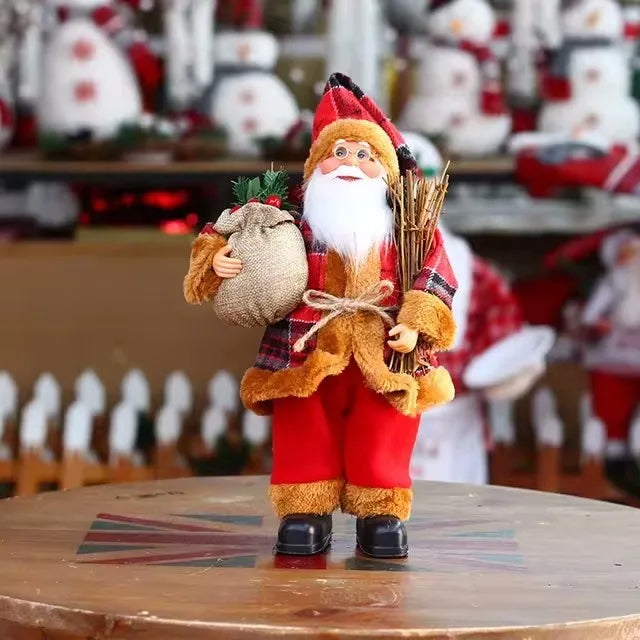 Weihnachtsmann Dekoration Mit Geschenktasche 32 cm Hochwertiger Stoff Weihnachtsdekoration 8