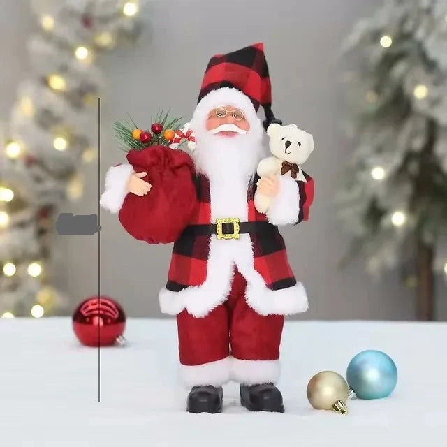 Weihnachtsmann Dekoration Mit Geschenktasche 32 cm Hochwertiger Stoff Weihnachtsdekoration 9