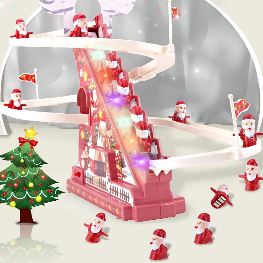 Weihnachtsmann Dekoration Musikalische Kletterleiter 42 cm ABS Weihnachtsdeko 1