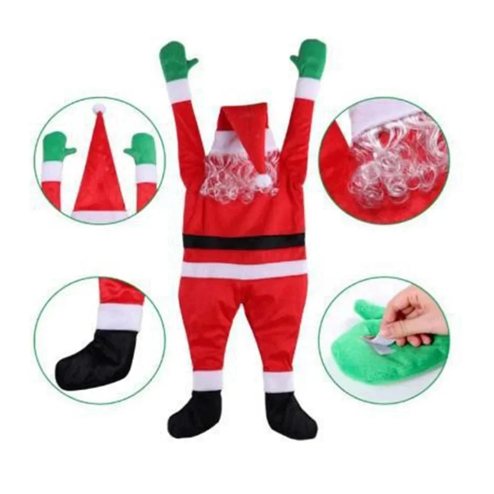 Weihnachtsmann Hängedekoration Plüsch 50 cm Luxus Weihnachtsdeko für Fenster und Balkon 6