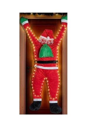 Weihnachtsmann Hängedekoration Plüsch 50 cm Luxus Weihnachtsdeko für Fenster und Balkon 7