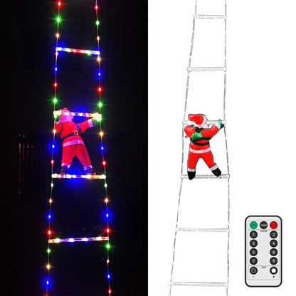 Weihnachtsmann Leiter Deko Außen LED-Beleuchtung Wasserfest für Weihnachtsdekoration 0