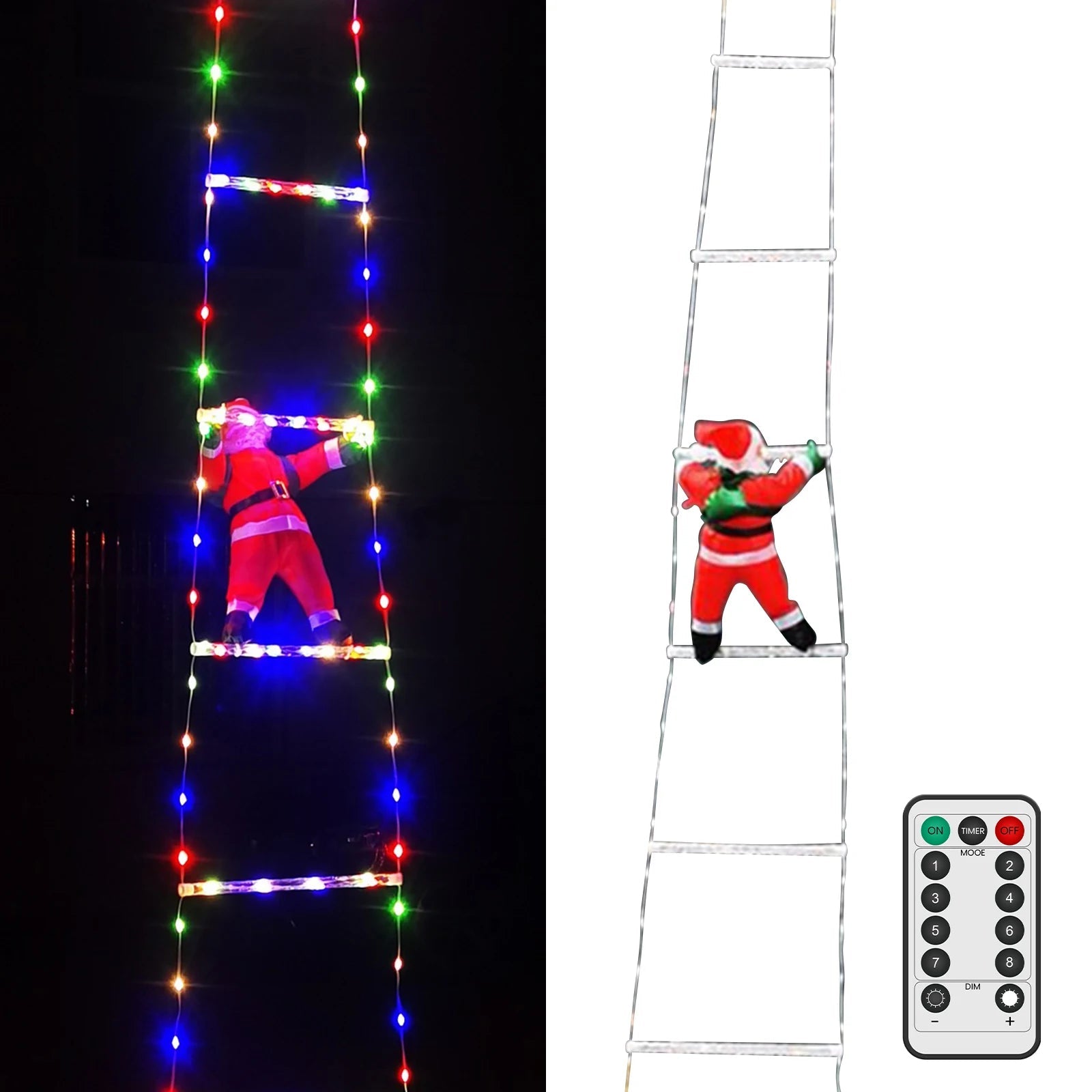 Weihnachtsmann Leiter Deko Außen LED-Beleuchtung Wasserfest für Weihnachtsdekoration 3