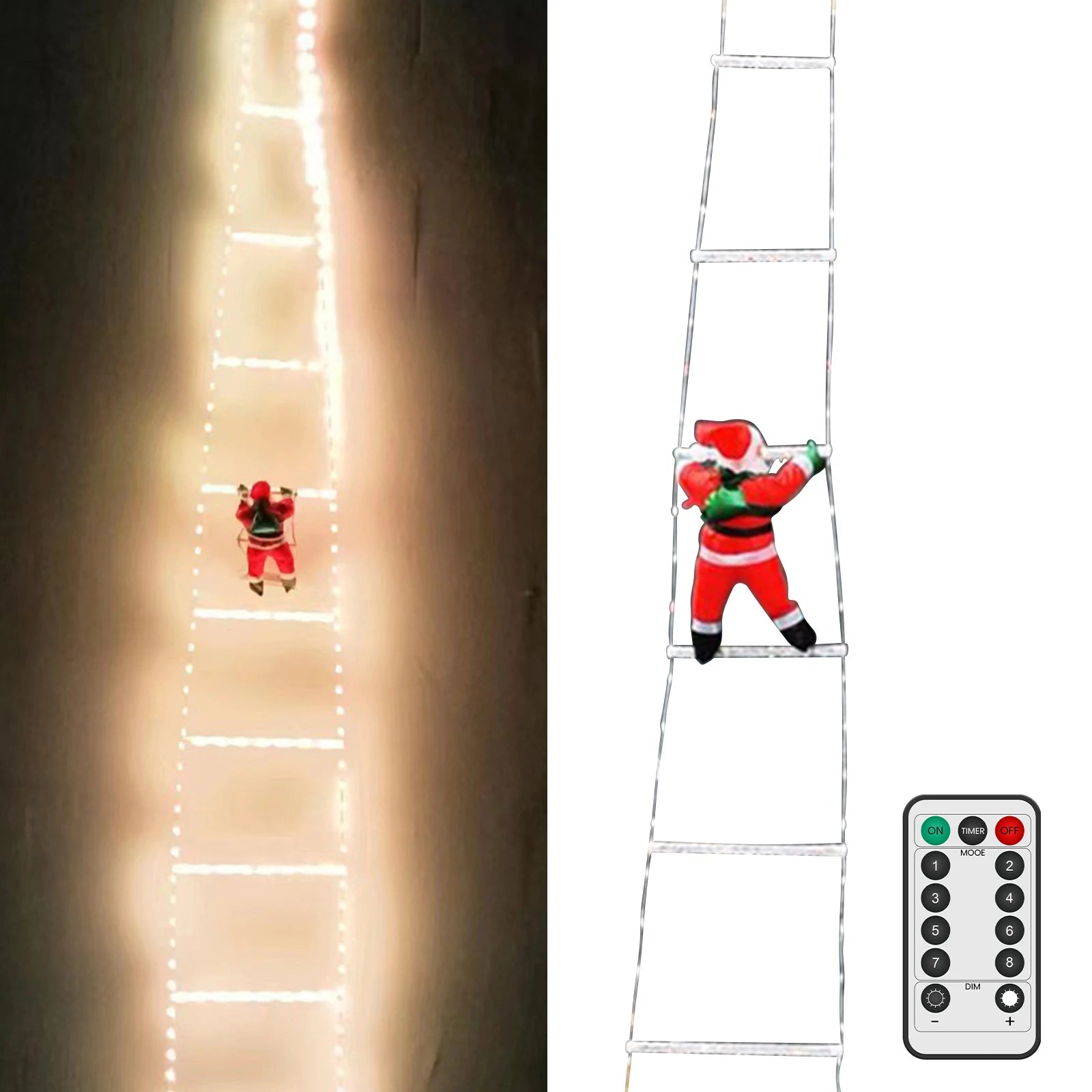 Weihnachtsmann Leiter Deko Außen LED-Beleuchtung Wasserfest für Weihnachtsdekoration 5