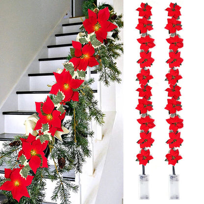 Weihnachtsstern-Glühen | Weihnachtsstern-Blumengirlande-Lichter 1