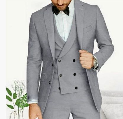 Fato elegante masculino de 3 peças em poliéster respirável