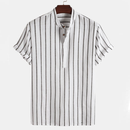 Herren Hemd Gestreift Casual Bequem Baumwolle-1