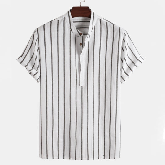 Herren Hemd Gestreift Casual Bequem Baumwolle-1
