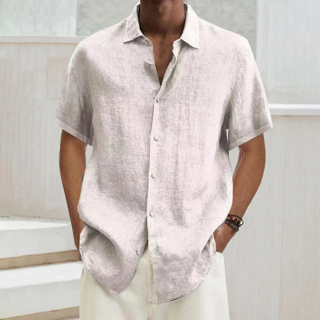 Herren Hemd Langarm Atmungsaktiv Entspannt Baumwolle Casual-6