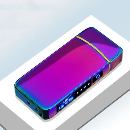 Wiederaufladbares USB Plasma Feuerzeug mit Winddichter Doppelbogenflamme – Stilvolles Metall für Innen- und Außenbereich 10