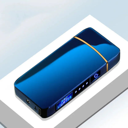 Wiederaufladbares USB Plasma Feuerzeug mit Winddichter Doppelbogenflamme – Stilvolles Metall für Innen- und Außenbereich 11