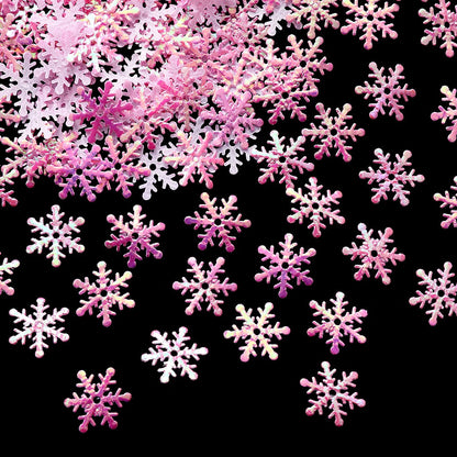 Winterliche Weihnachtsbaum Dekoration – 300 Glitzernde Schneeflocken aus Kunststoff, 2 cm Durchmesser, Ideal für Tisch- und Tortendekoration 7
