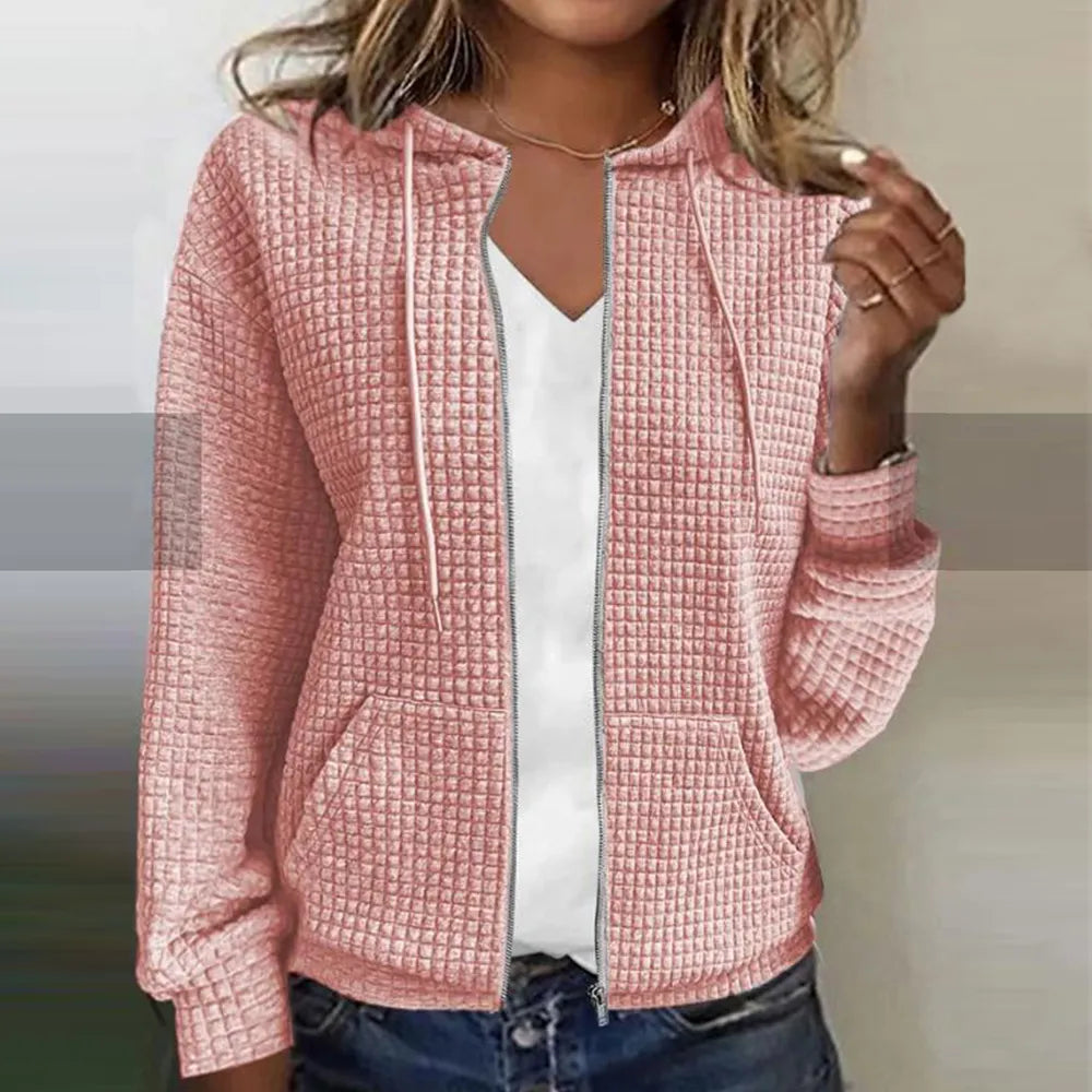 Women's Quilted Hooded Jacket with Zip Front – Casual Regular Fit Winter Coat for Everyday Wear 1